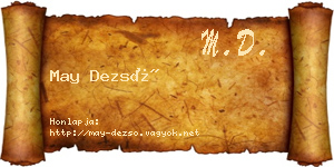 May Dezső névjegykártya